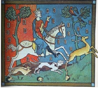 Medieval Picture of King John hunting